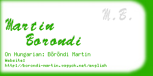 martin borondi business card