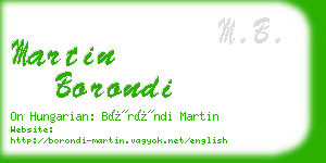 martin borondi business card
